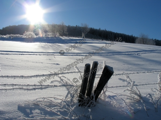 Mittelgebirge Sauerland im Winter